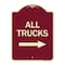 Signmission Driveway All Trucks W/ Right Arrow Heavy-Gauge Aluminum Architectural Sign, 24" x 18", BU-1824-24129 A-DES-BU-1824-24129 - alternate 1